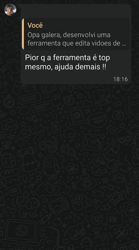 Mensagem de WhatsApp do Mateus sobre a ferramenta ajudar demais